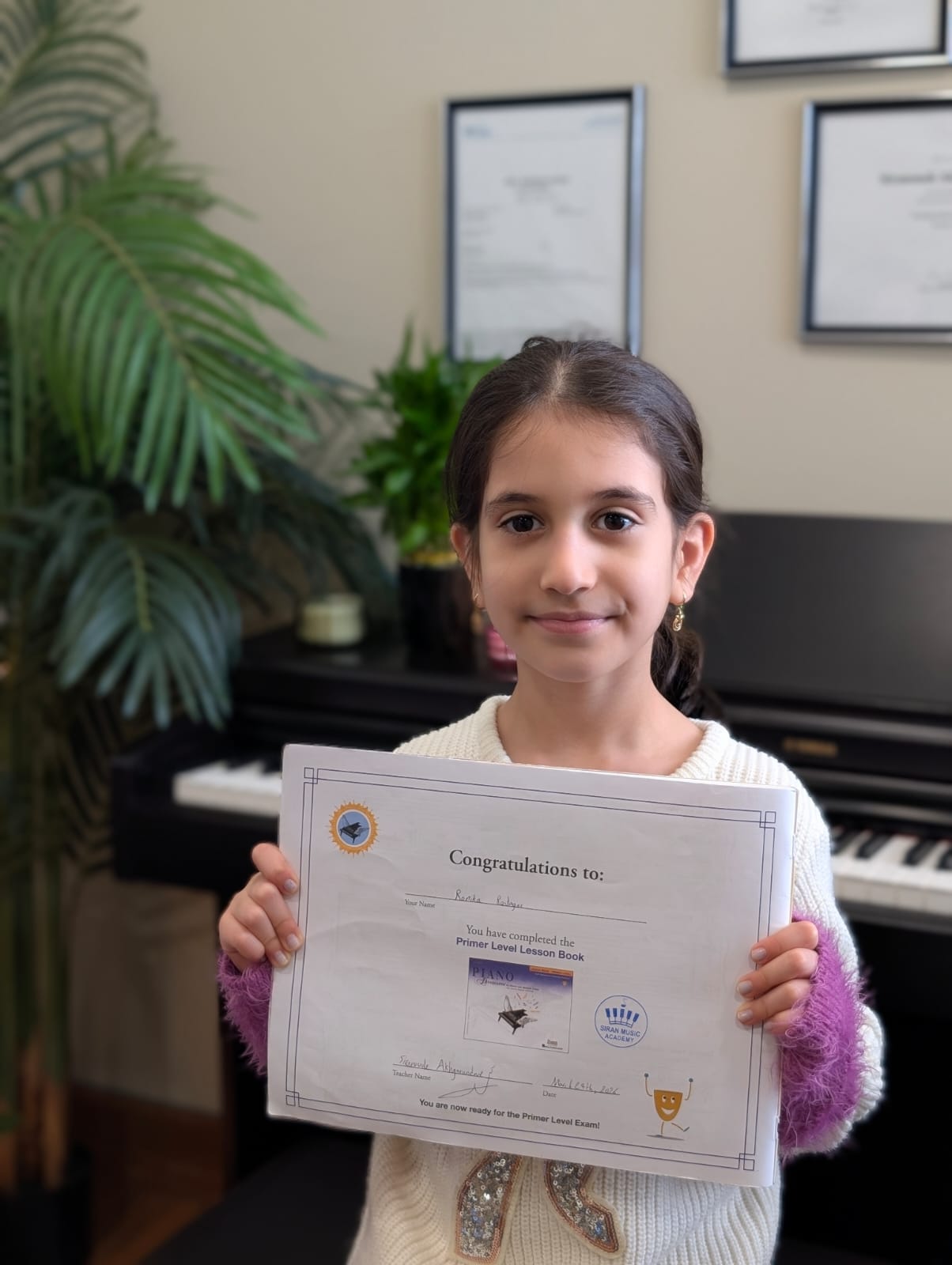 Student with completed book