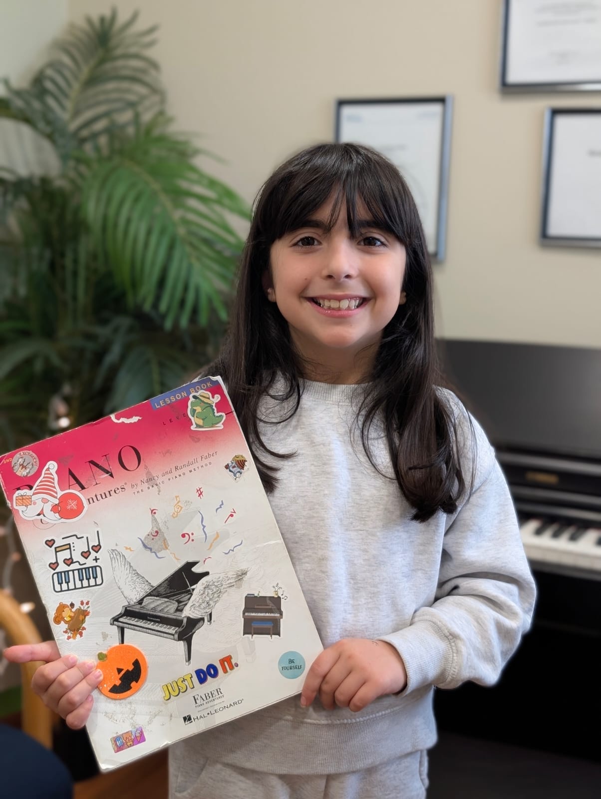 Student with completed book