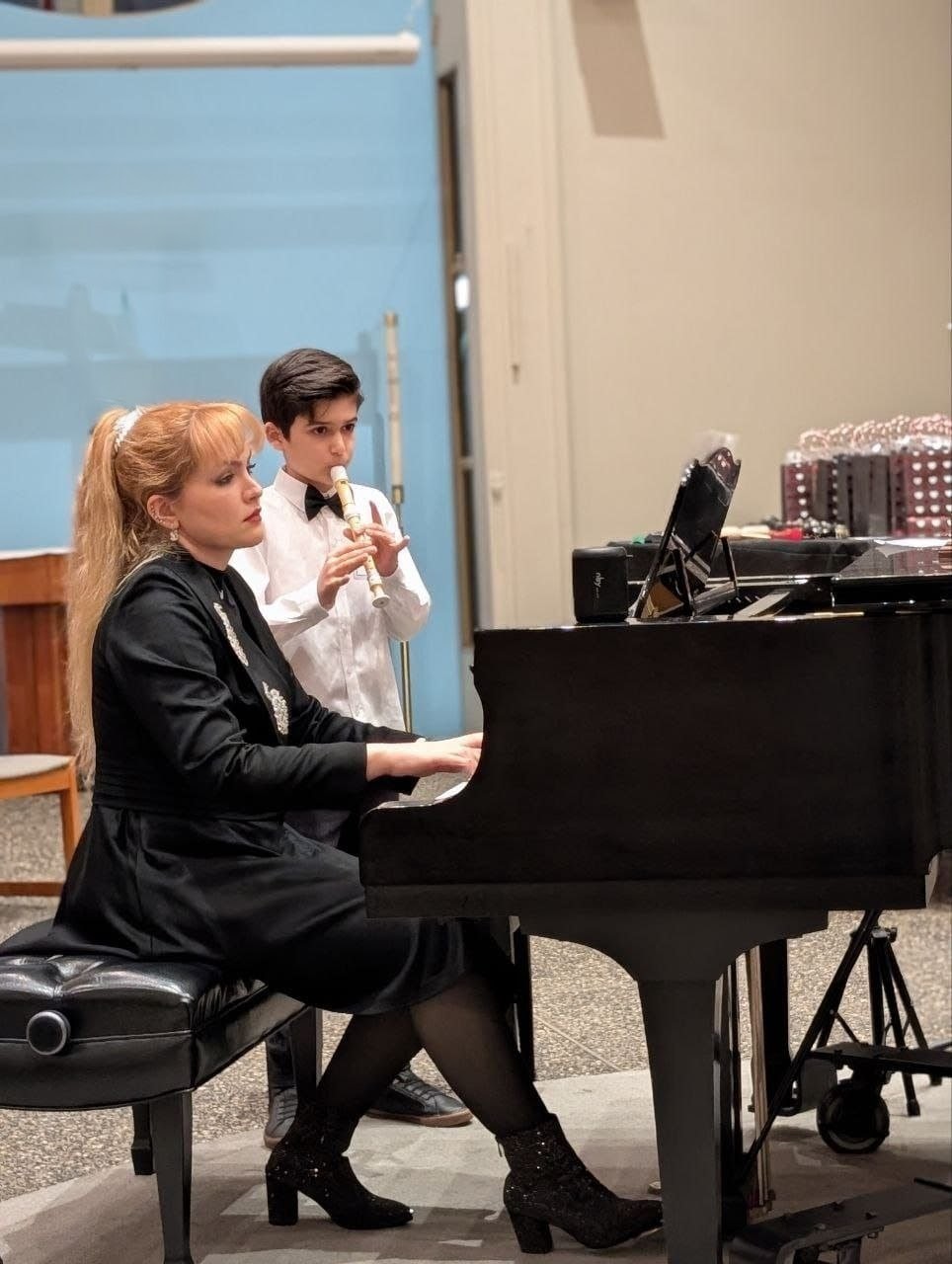 Flute recorder lessons with Siranoush at piano